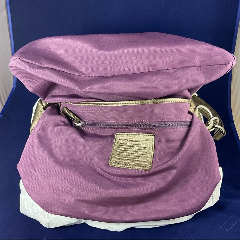 Coach Metallic Leather Hobo Shoulder Bag | Gold Bronz - Picture 10 of 16